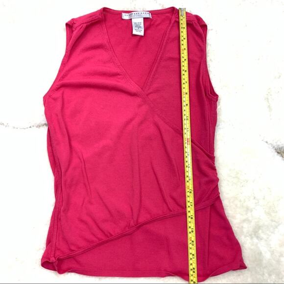 Geoffrey Beene Sport Hot Pink Sleeveless Crossover Wrap Top Small - Picture 6 of 7